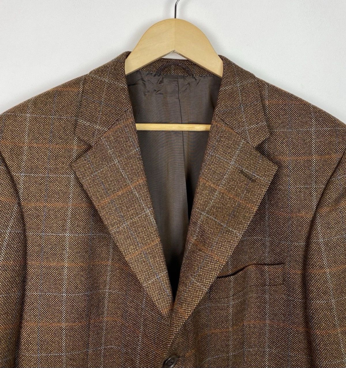 Harris Tweed Mario Barutti 3 Buttons Blazer Jacket Brown Wool Cashmere Size 52R - 2 Thumbnail