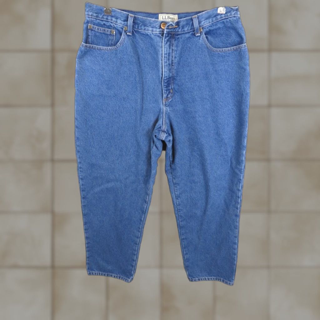 Denime LL Bean Jeans Women 18 Regular Blue Denim Flannel Lined Workwear Outdoors Shirt? Size 40" / US 18 - 1 Thumbnail