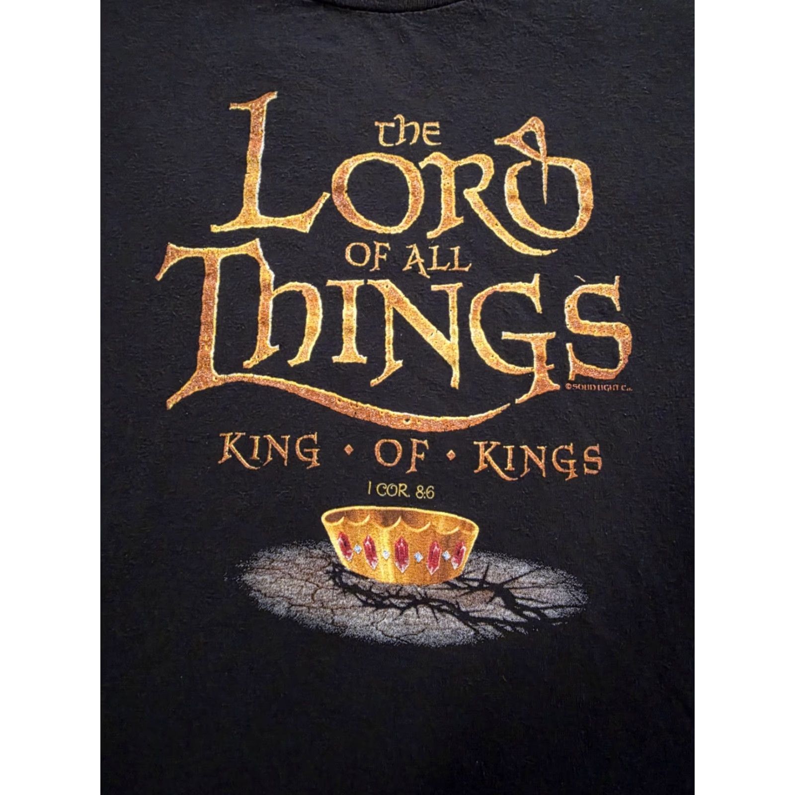 Jerzees VINTAGE Jerzees T-Shirt Lord Of The Rings Parody Jesus Black 2XL Mens Crew Neck Short Sleeve Graphic Print Retro 90s Size US XXL / EU 58 / 5 - 2 Thumbnail