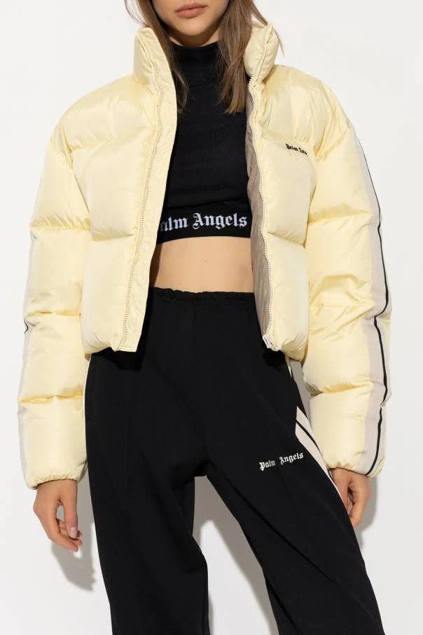 Palm Angels o1s22i1n0824 Cropped Puffer Jacket in Ivory Size M / US 6-8 / IT 42-44 - 2 Thumbnail