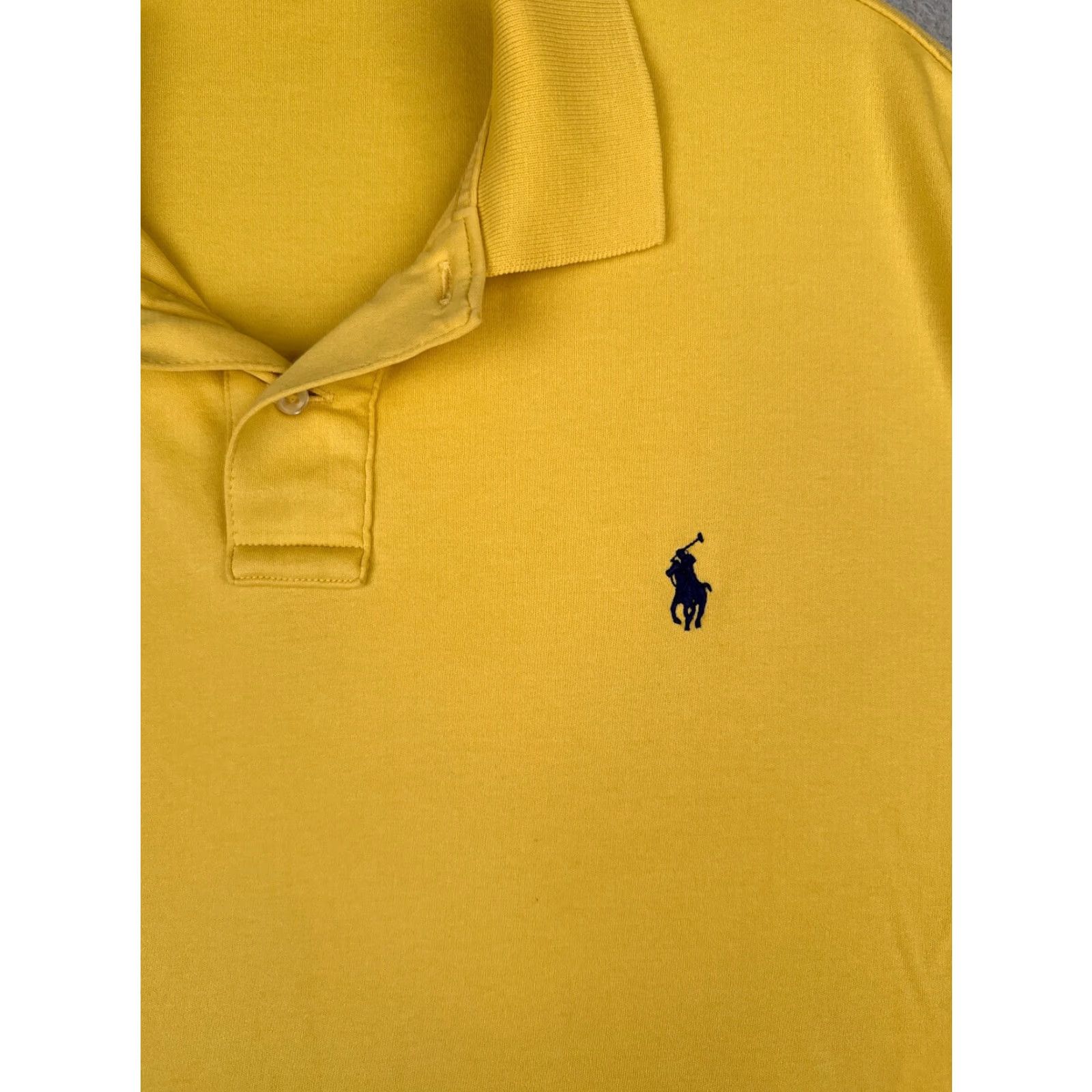 Ralph Lauren Ralph Lauren Polo Shirt Adult XL Yellow 100% Cotton Jersey Short Sleeve Casual Mens Size US XL / EU 56 / 4 - 6 Thumbnail