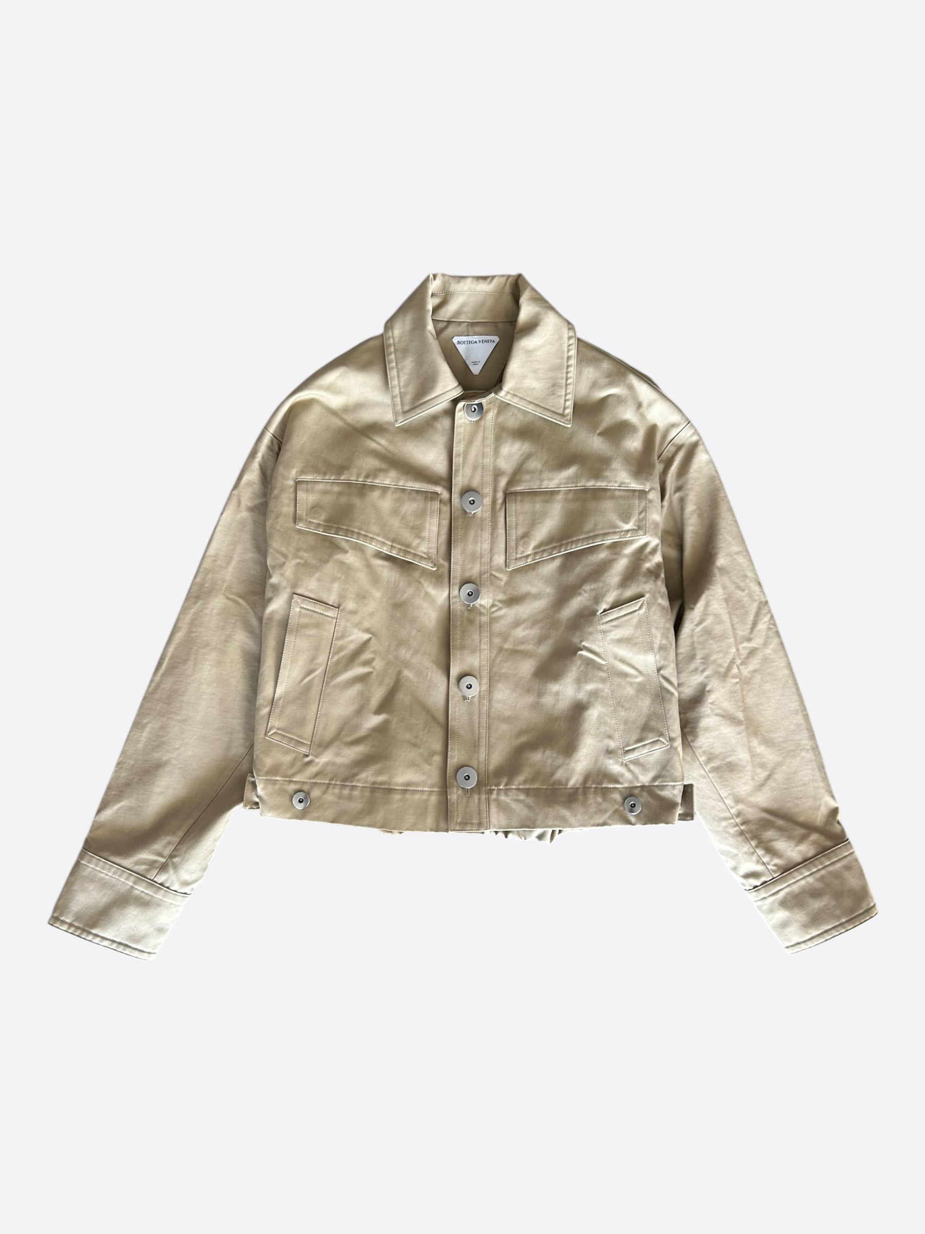 Bottega Veneta Bottega Veneta Beige Button Up Work Jacket Size US S / EU 44-46 / 1 - 1 Thumbnail