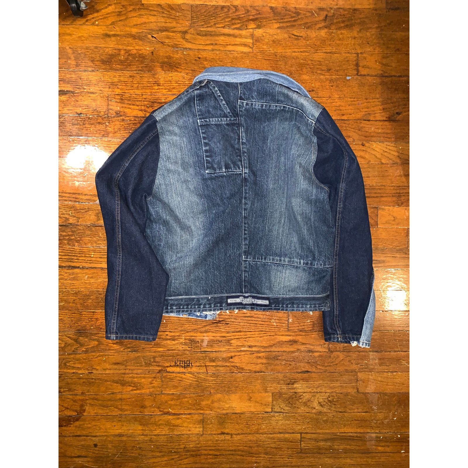 Brooklyn Xpress Reworked Patchwork Denim Jacket Y2K Upcycled Women’s Small Size S / US 4 / IT 40 - 2 Thumbnail
