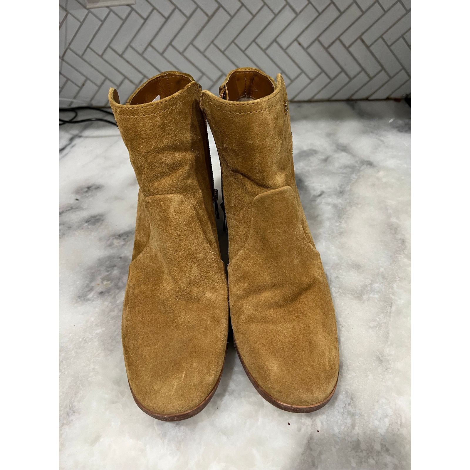 Tory Burch Tory Burch Women’s Suede Ankle Boots Tan Leather Size US 9 / IT 39 - 5 Thumbnail