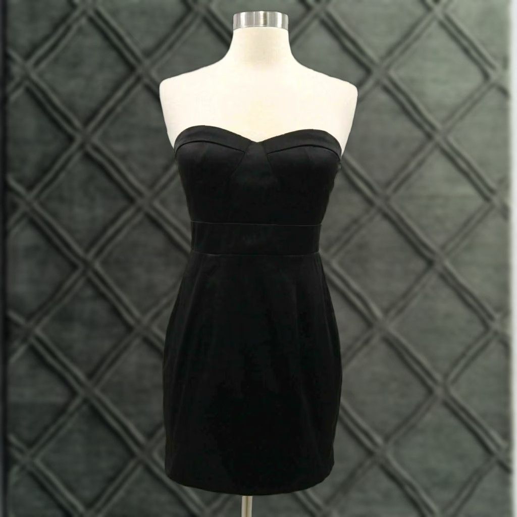 Rachel Zoe Sheath Dress Womens 0 Black LBD Mini Strapless Sweetheart Bustier Dress