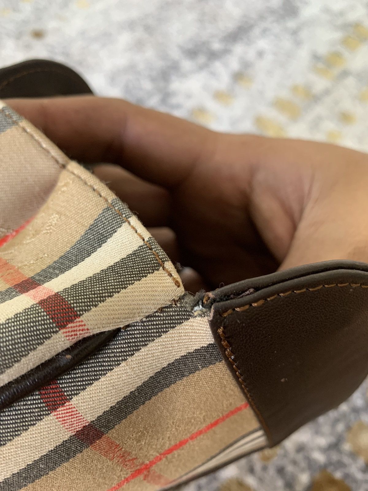 Burberry × Vintage Vintage Burberrys Nova Check Clutch Bag Canvas Beige Size ONE SIZE - 8 Thumbnail