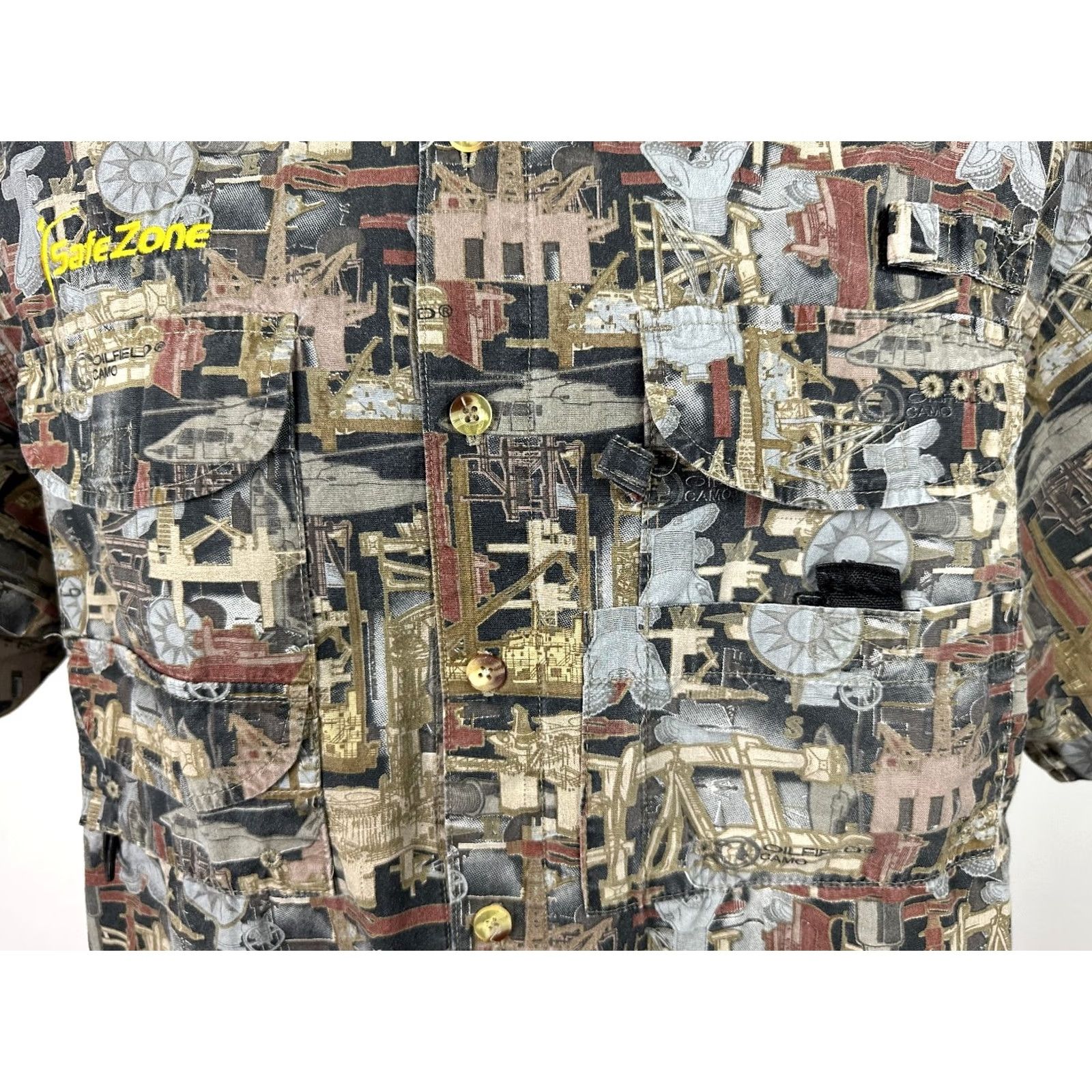 GAS Oilfield Camo Shirt Men Small Button-Down Pockets Cotton Size US S / EU 44-46 / 1 - 2 Thumbnail