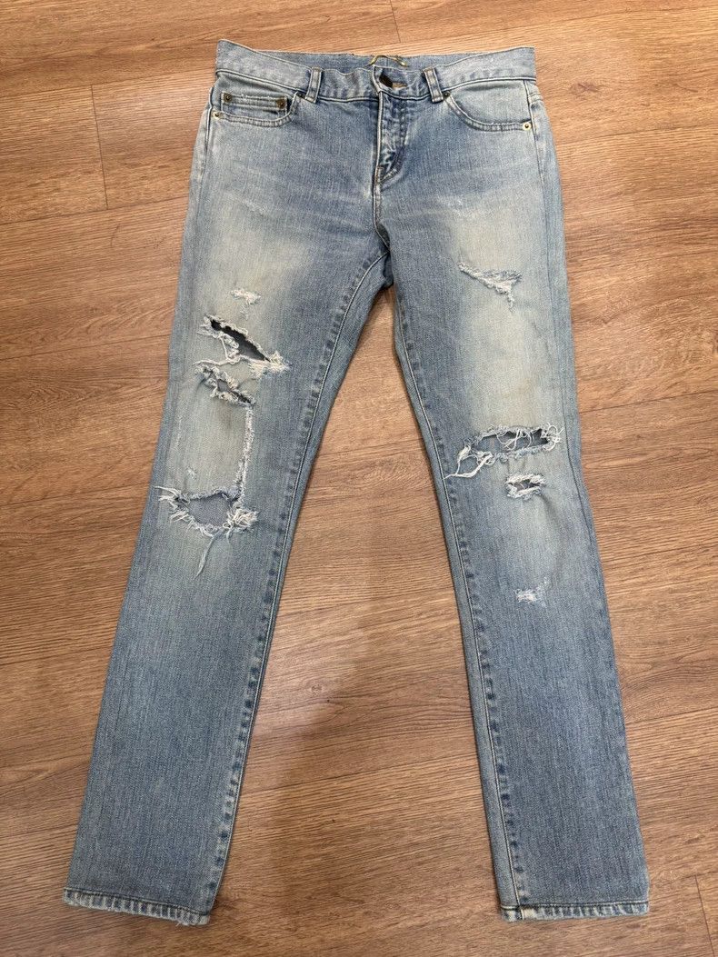 Saint Laurent Paris Saint Laurent Paris Washed jeans with holes Size US 26 / EU 42 - 1 Thumbnail