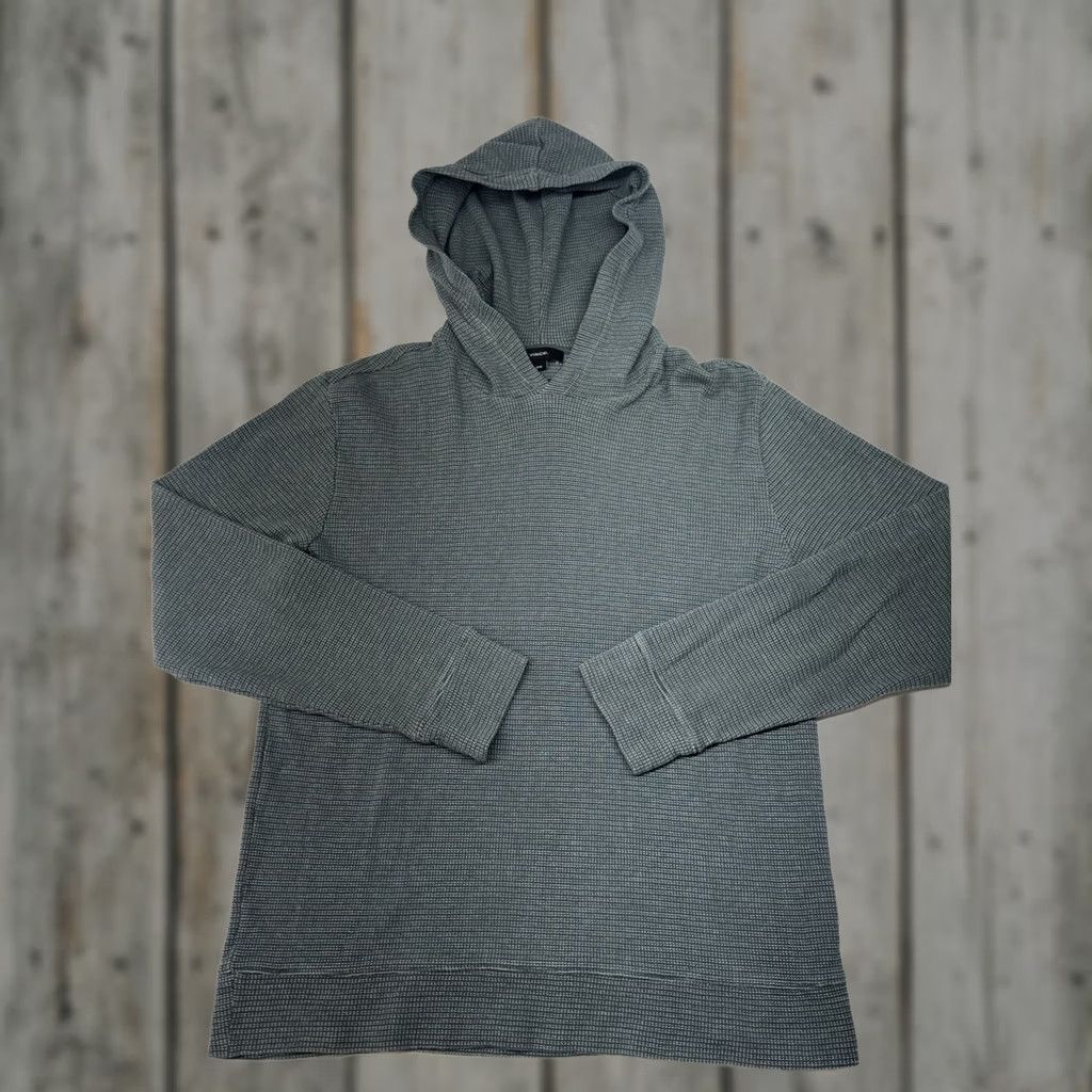 Vince Vince Mens Green 100% Pima Cotton Long Sleeve Textured Hooded Pullover Hoodie M Mens Size US M / EU 48-50 / 2 - 1 Thumbnail