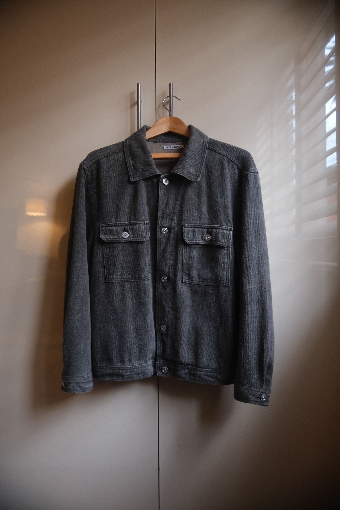 image of Our Legacy Mono Jacket - Coated Grey Linen - 50, Men's (Size Medium)