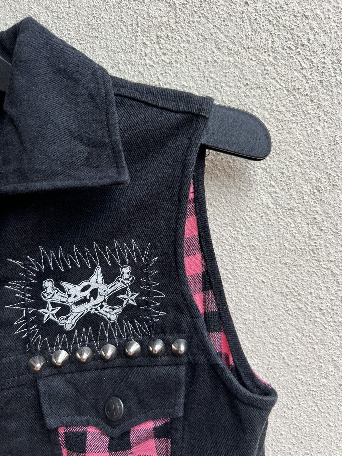 Vintage Vintage Japan Hell Cat Punks Not Dead Spike Vest Denim Size US XS / EU 42 / 0 - 7 Thumbnail
