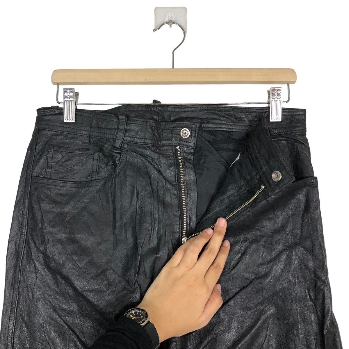 Genuine Leather 🔥90’s Genuine Leather Pants Racing Union Made Issey Miyake Size US 32 / EU 48 - 9 Thumbnail