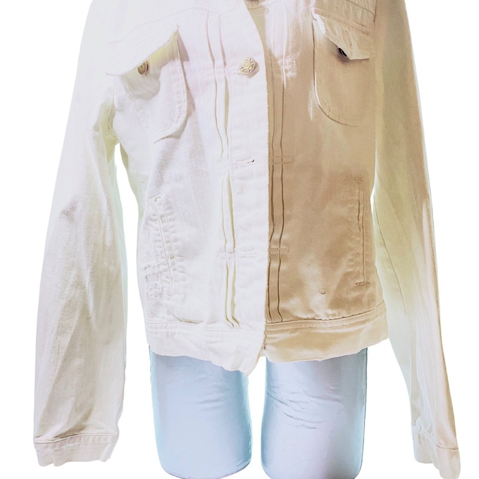 J.Crew J. CREW Vintage White Denim Utility Jacket Size L / US 10 / IT 46 - 10 Thumbnail
