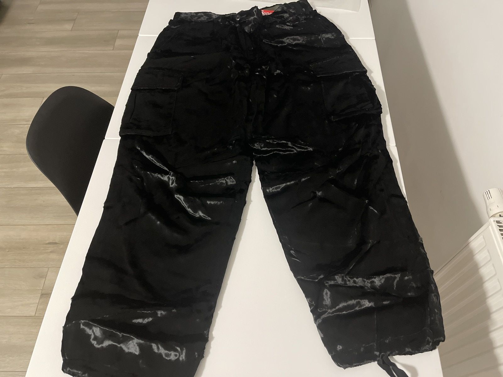 image of Supreme x Yohji Yamamoto Faux Fur Cargo Pants in Black, Men's (Size 34)