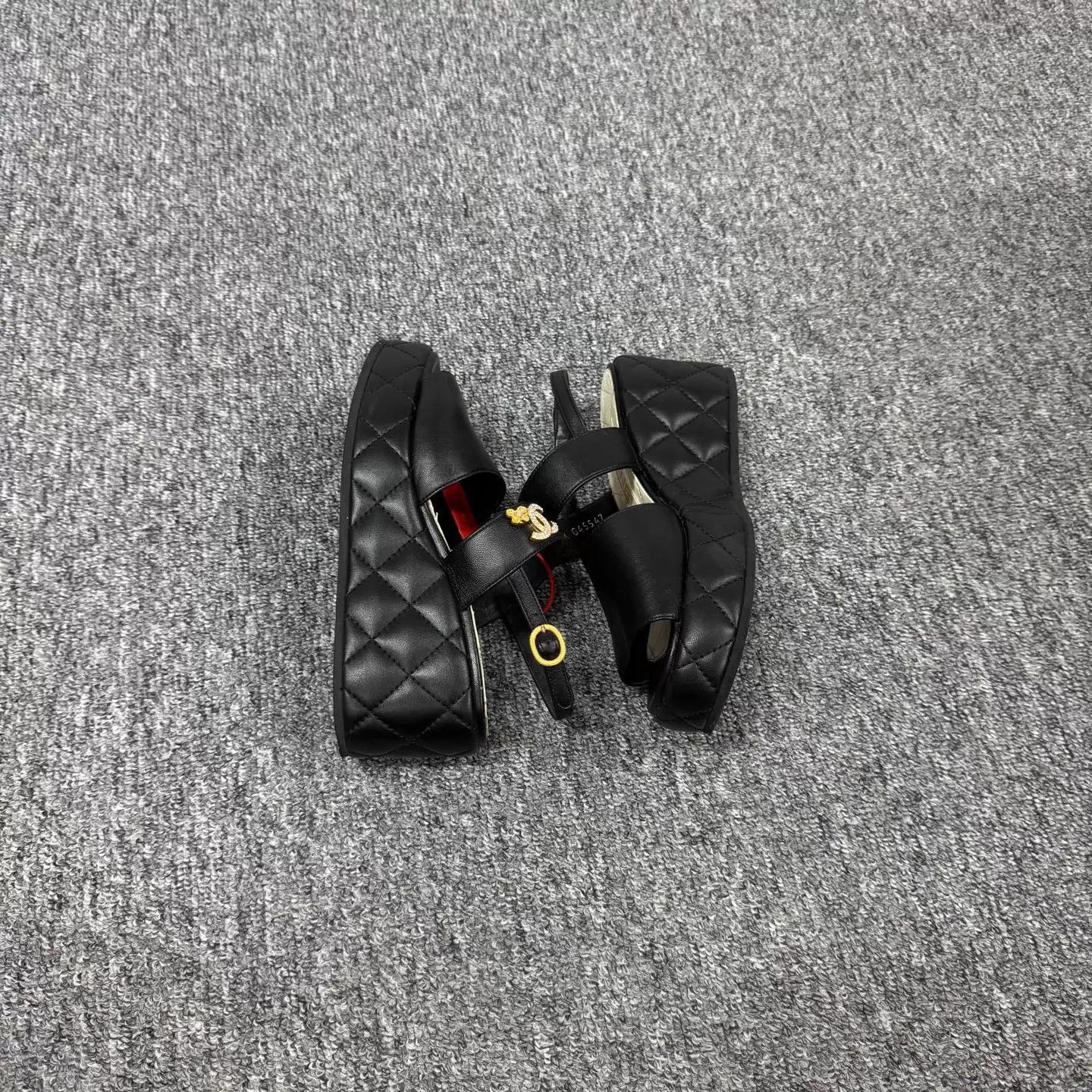 Chanel Chanel Quilted CC Gold Crystal Platform Sandal Women's 36 Size US 5.5 / IT 35.5 - 4 Thumbnail