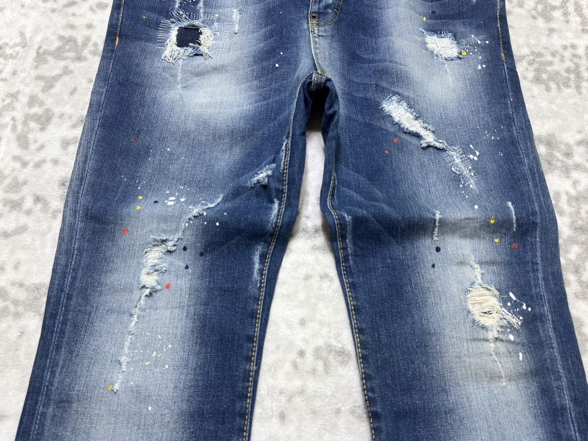 Dsquared2 DSQUARED2 Distressed Paint Splatter Denim Y2K Skinny Fit Size US 33 - 8 Thumbnail