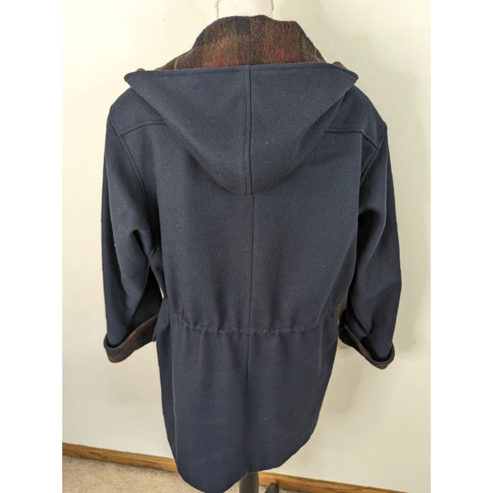 Vintage VINTAGE Jofeld Blue Plaid Hooded Wool Coat Jacket Medium Parka Relaxed Fit Womens Coat Size M / US 6-8 / IT 42-44 - 3 Thumbnail
