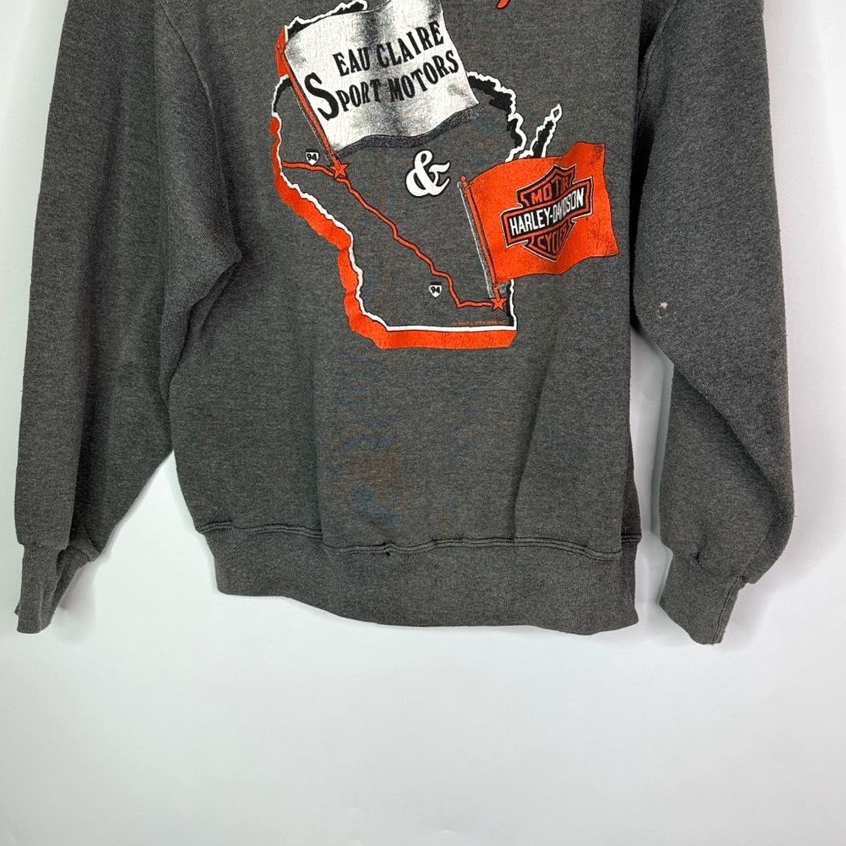 VINTAGE Harley-Davidson Jerzees Sweatshirt Pullover Gray L Men 