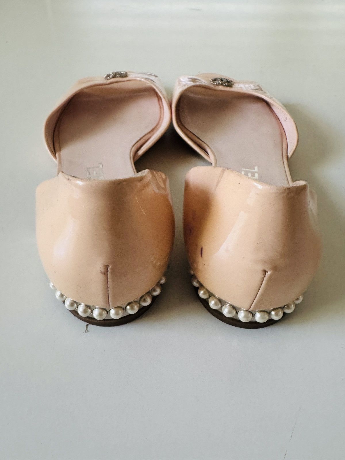 Chanel Chanel d'Orsay Peep toe flats with pearl size 37 Size US 6 / IT 36 - 2 Thumbnail