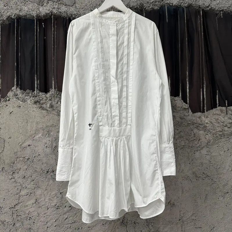 Dior Dior White Cotton Long Sleeve Dress 0089 Size M / US 6-8 / IT 42-44 - 1 Thumbnail