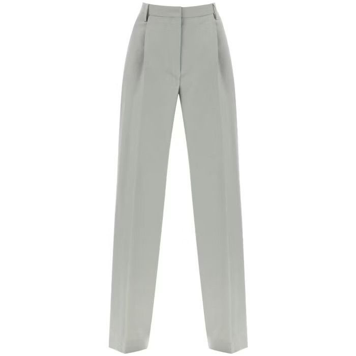 image of Dries Van Noten O1S22I1N0524 Laterali Wool Pants In Light Green, Women's (Size 38)