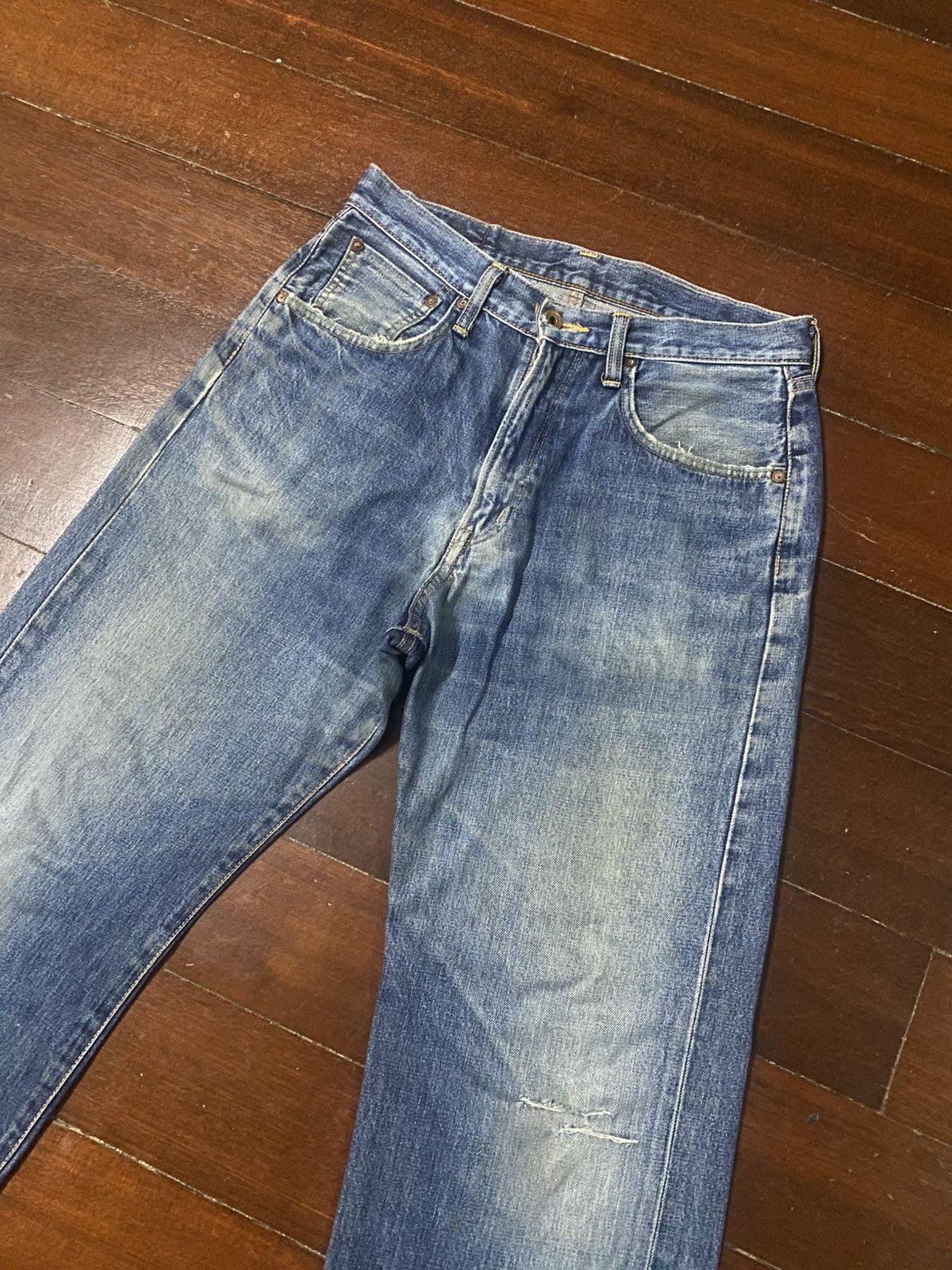 Edwin Vintage Edwin 505 Selvedge Distressed Dirty Denim Jeans Size US 32 / EU 48 - 5 Thumbnail