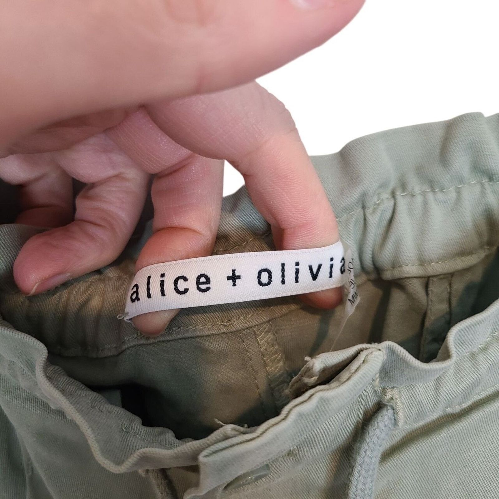Alice + Olivia Alice + Olivia Womens Liliana Paperbag Pants M Sage Designer Size 30" / US 8 / IT 44 - 6 Thumbnail
