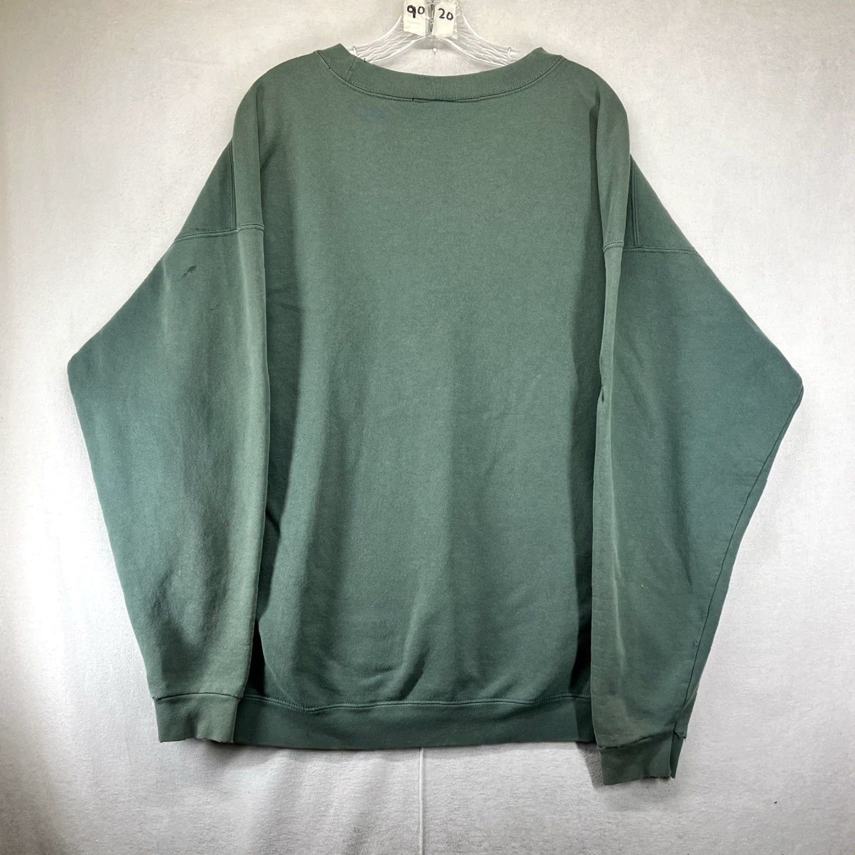 Nike VINTAGE Nike Sweatshirt Mens XL Big Front Embroidered Swoosh Faded Sage Grunge Street 90s USA Skater Crew Neck Long Sleeve Pullover Cotton Polyester Size US XL / EU 56 / 4 - 2 Thumbnail