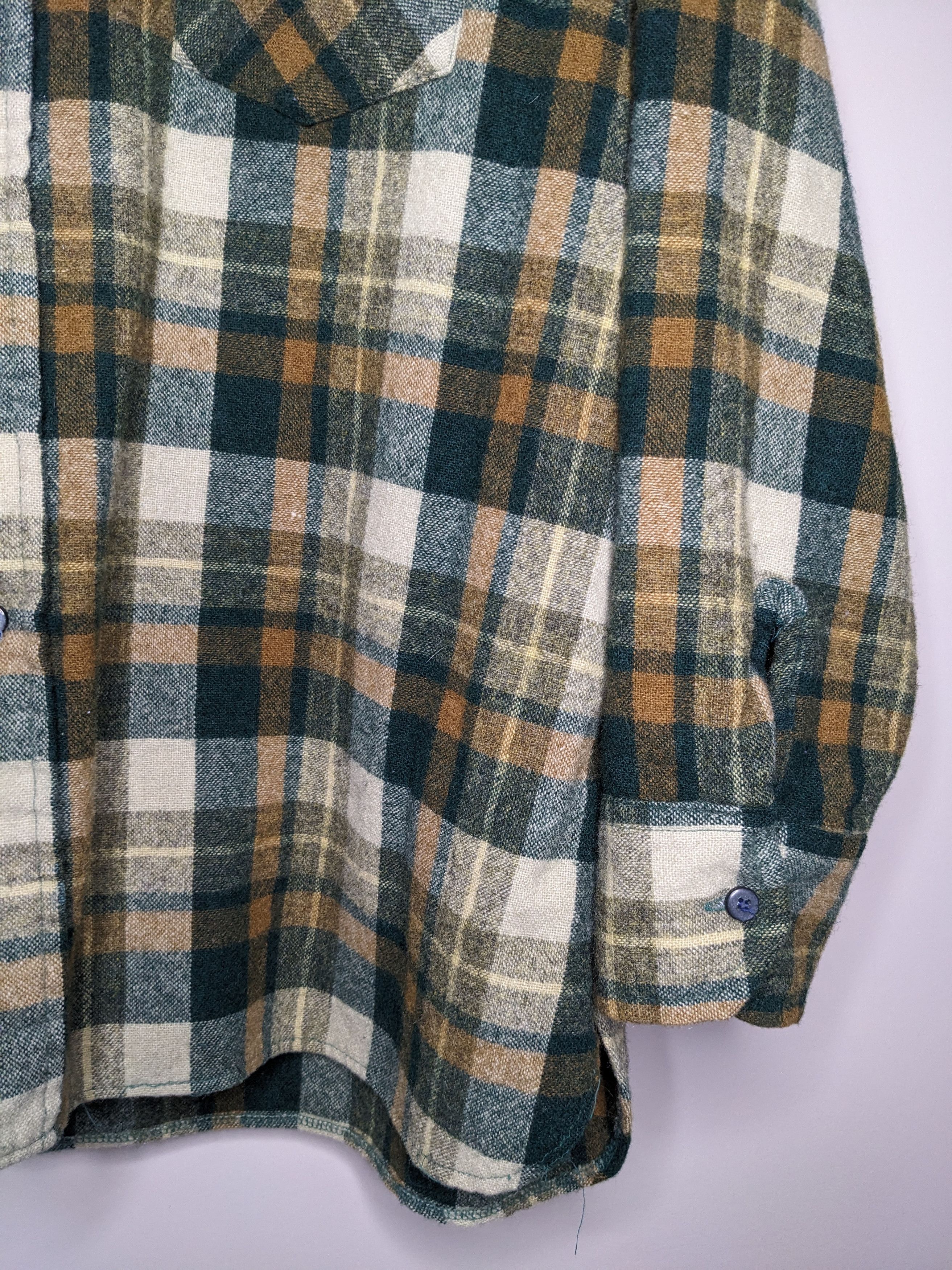 Vintage VTG 80s Tartan Plaid Flannel Shirt Wool XL Korea Workwear Size US XL / EU 56 / 4 - 3 Thumbnail