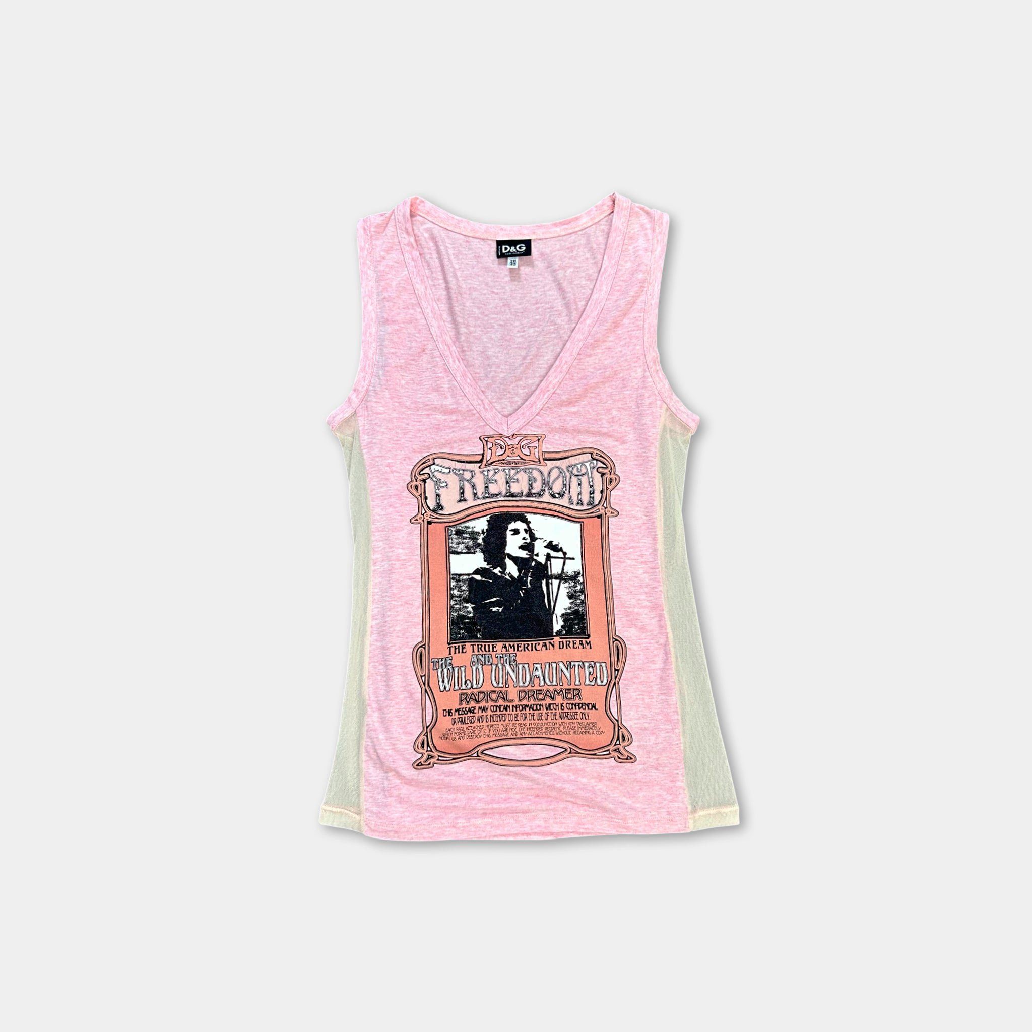 Dolce & Gabbana Dolce & Gabbana Graphic Pink Tank Top Size S / US 4 / IT 40 - 1 Thumbnail