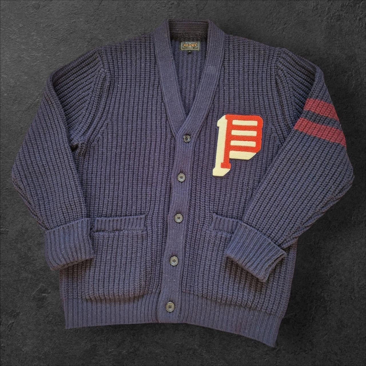 Beams Plus Mens beams+ navy wool blend cardigan Size US M / EU 48-50 / 2 - 2 Thumbnail