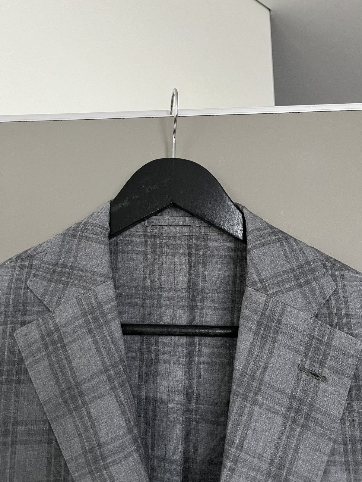 L.B.M. 1911 L.B.M 1911 Gray Check Plaid Wool Blazer Size 50R - 8 Thumbnail
