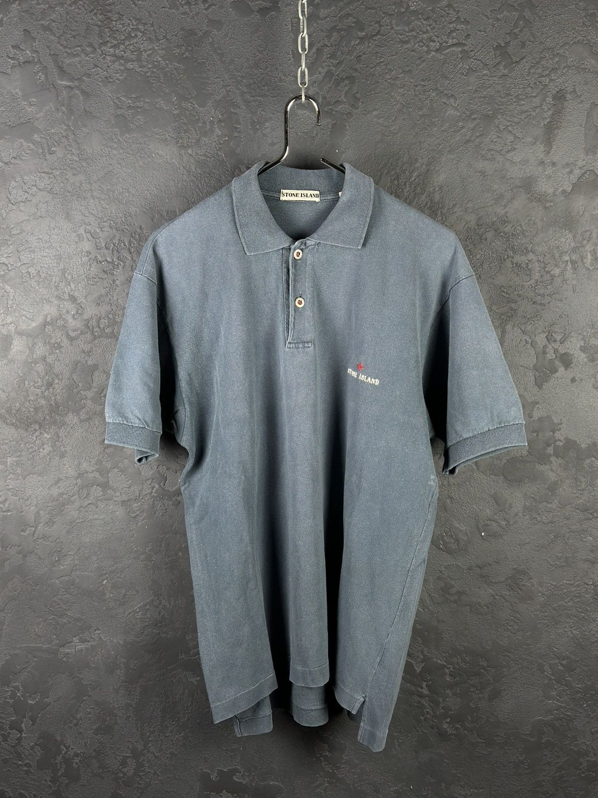Stone Island × Vintage Stone Island 80's Marina Compass Vintage Cotton Polo Shirt Size US M / EU 48-50 / 2 - 1 Thumbnail