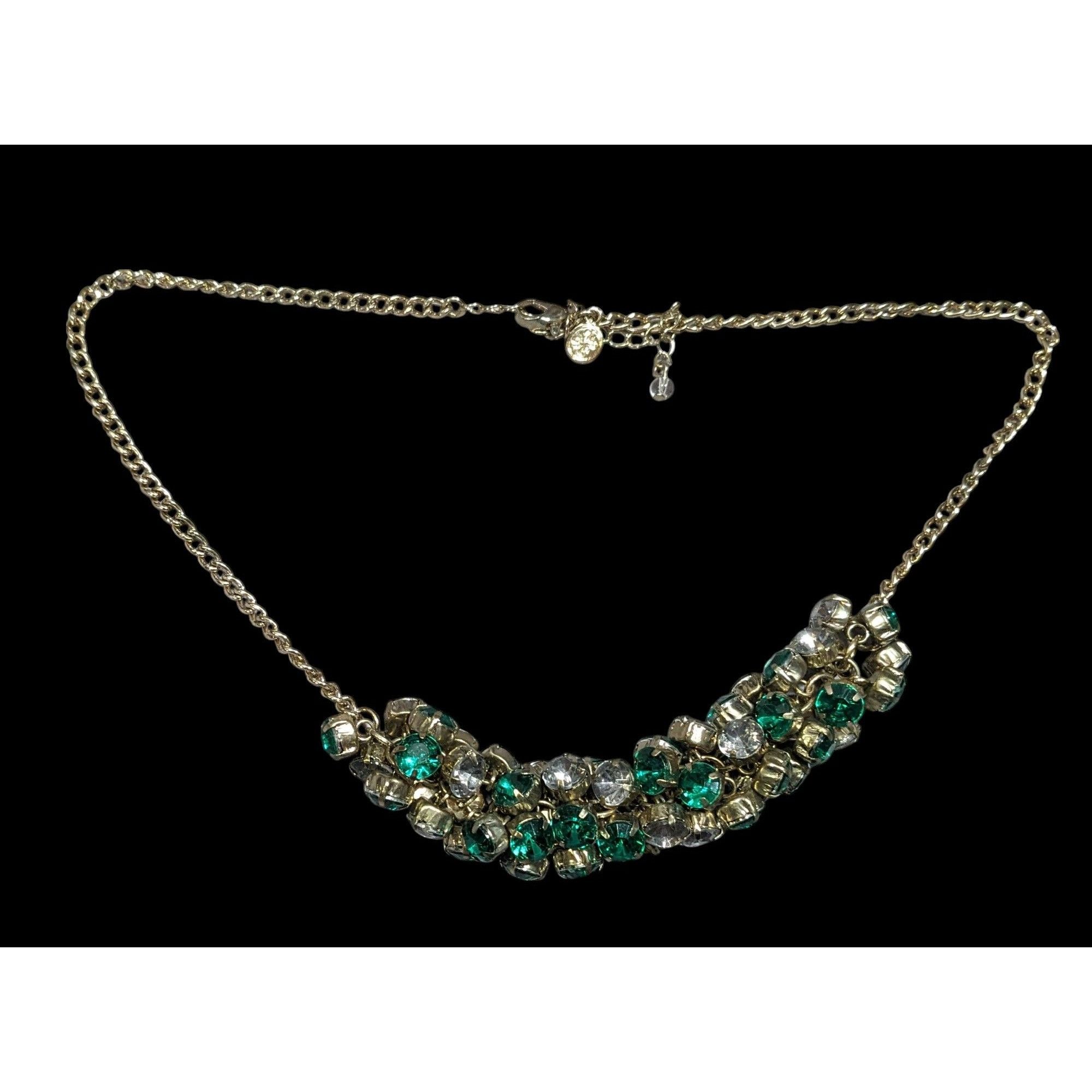 Vera Wang Simply Vera Vera Wang Gold Tone And Green Gemmed Cluster Nec Size ONE SIZE - 1 Thumbnail