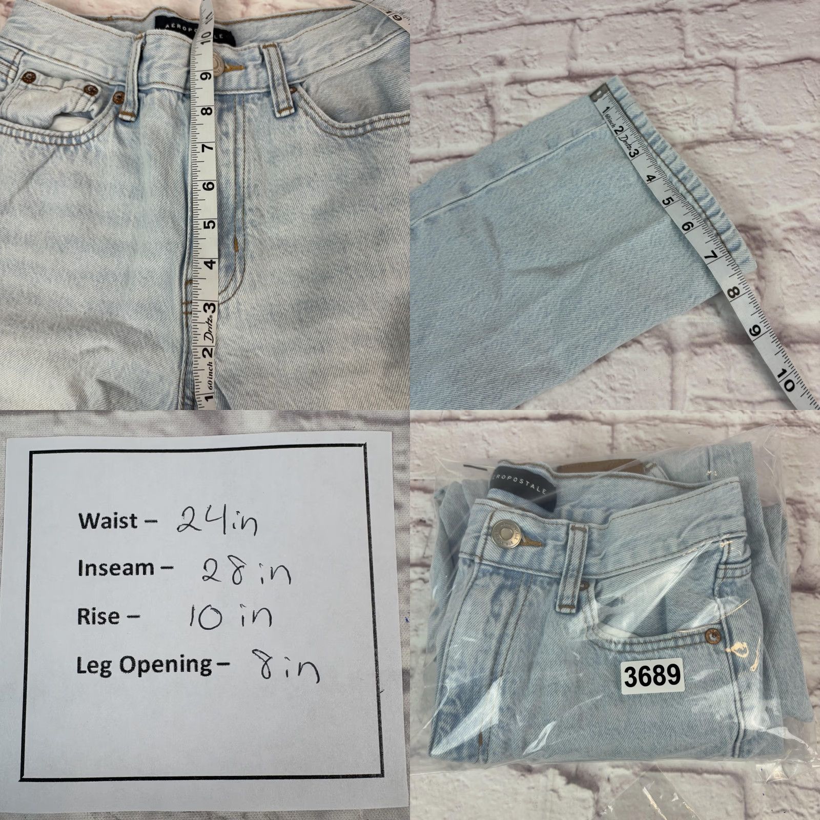 Aeropostale Aéropostale High Rise Baggy Jeans Womens 00 Short Light Wash Wide-Leg Denim Size 24" / US 00 / IT 34 - 9 Thumbnail