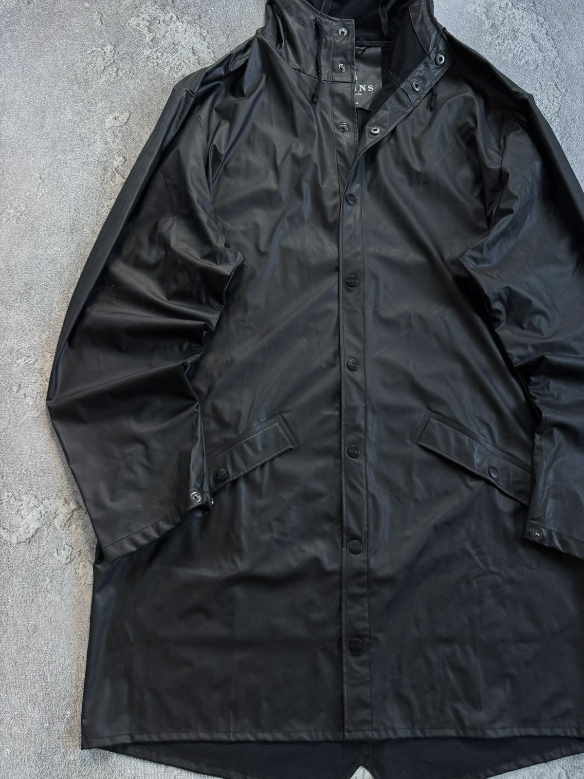 Rains Rains L/XL waterproof light long jacket hooded long coat Size US XL / EU 56 / 4 - 3 Thumbnail