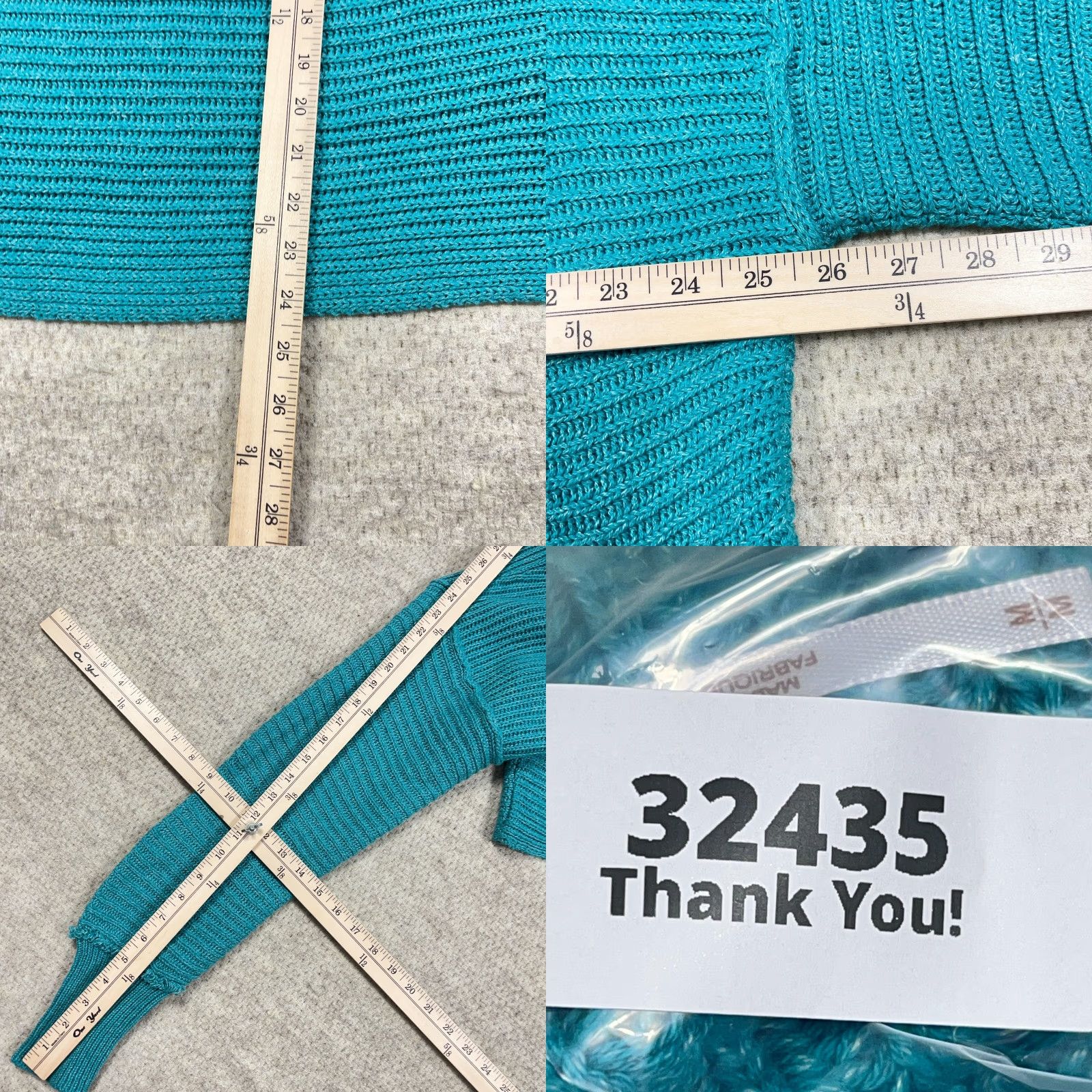 Free People VINTAGE Free People Marlie Sweater Shirt Women M Teal Slouchy Knit Drop Shoulder Collared Oversized Fringe 90s Bohemian Retro University Casual Size M / US 6-8 / IT 42-44 - 8 Thumbnail