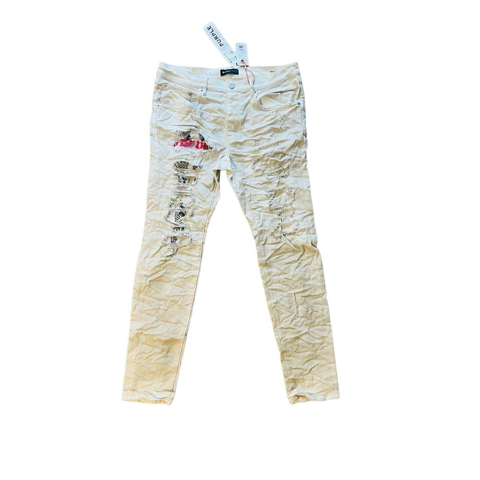 image of Jeans Mens Slim Fit P001 White Size 36/32