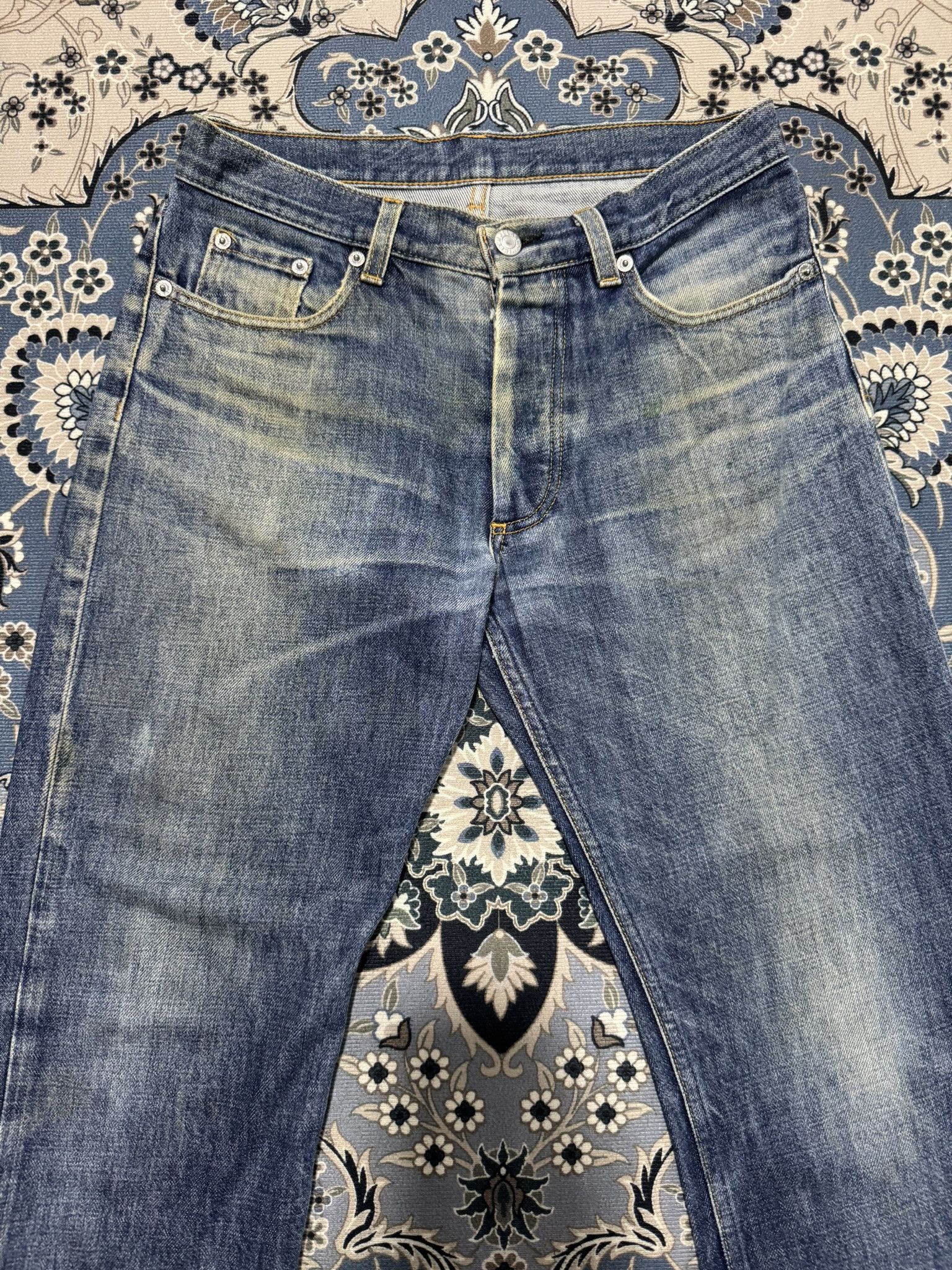 Helmut Lang Vintage 1999 Helmut Lang Distressed Denim Italian Cut Size US 27 - 3 Thumbnail