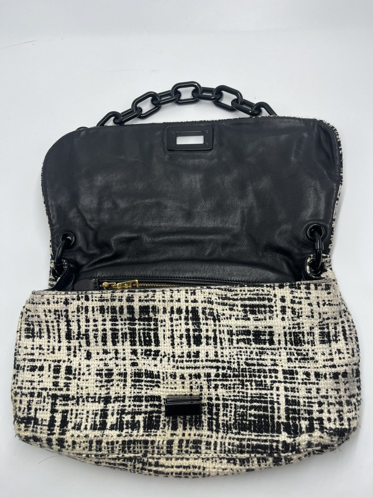 Prada Authentic PRADA Printed Tweed Turnlock Flap Bag Size ONE SIZE - 19 Thumbnail