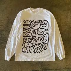 VIBE White street casual retro lemon print long sleeve t-shirt Size US M / EU 48-50 / 2 - 6 Thumbnail