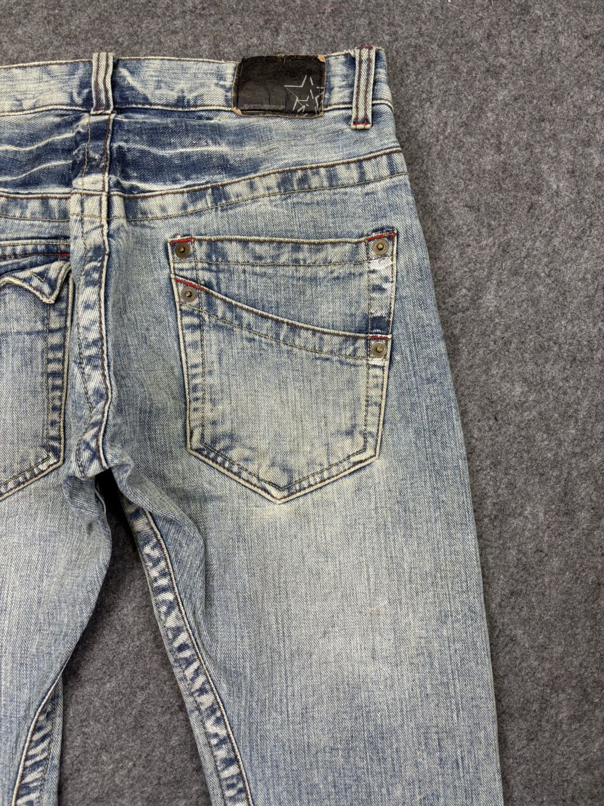 Japanese Brand 💥Twisted Flare Zipper💥Rattle Trap Japan Mudwash Denim K36 Size US 33 - 11 Thumbnail