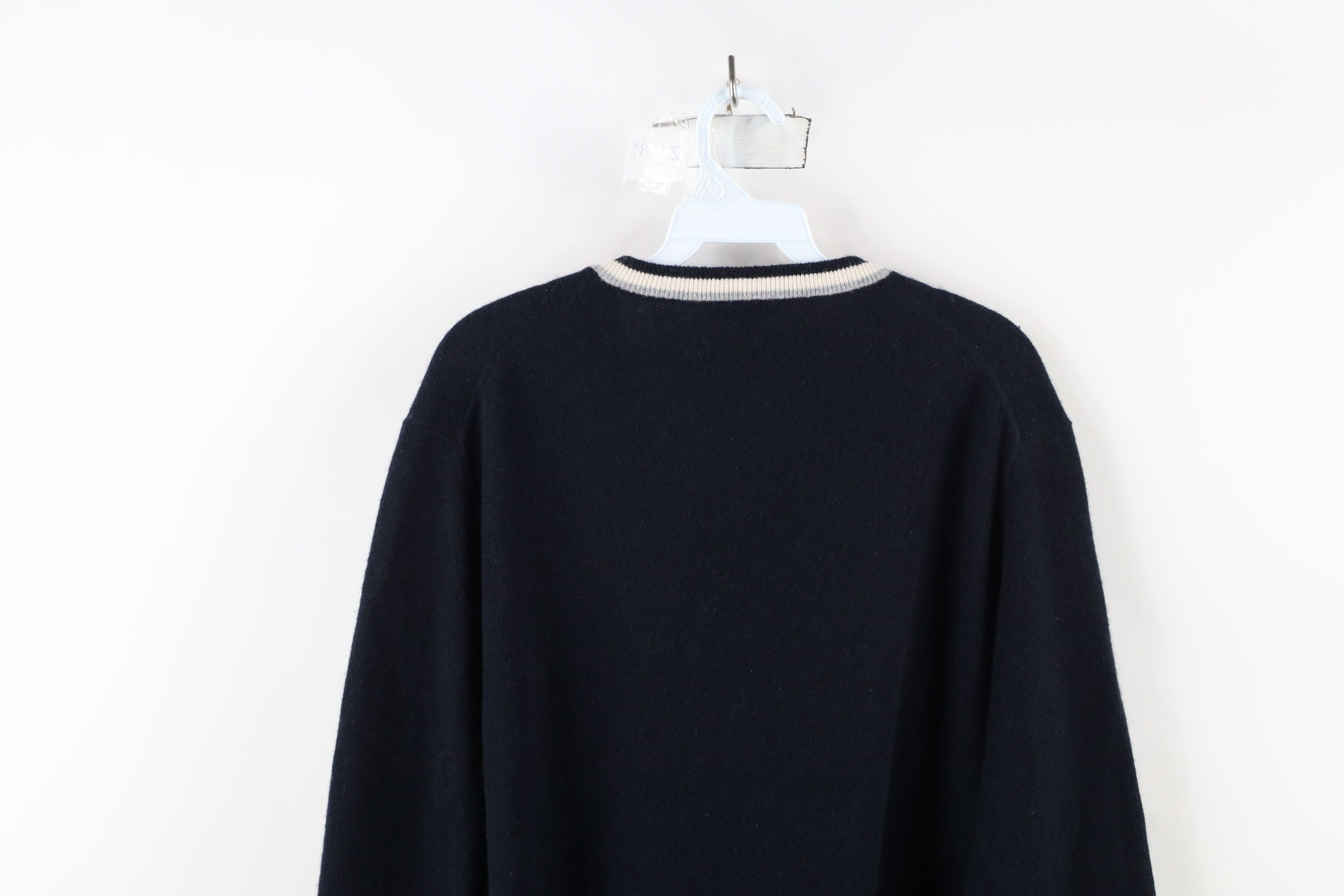 J.Crew × Vintage J Crew Soft Cashmere Knit Oversized V-Neck Sweater Blue Size M / US 6-8 / IT 42-44 - 7 Thumbnail