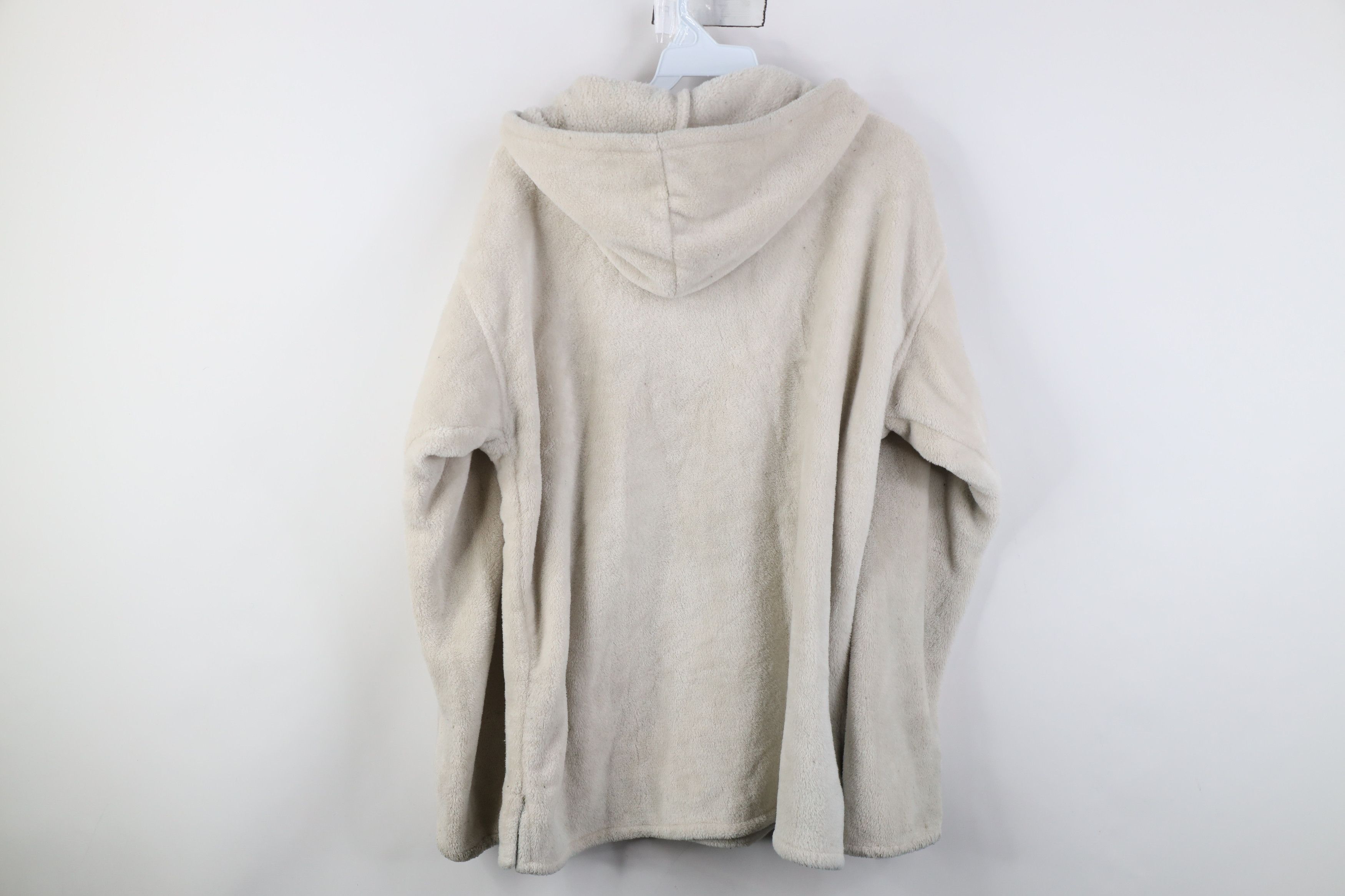 Vintage Vintage 90s Streetwear Soft Fleece Hoodie Sweatshirt Beige Size US XL / EU 56 / 4 - 13 Thumbnail