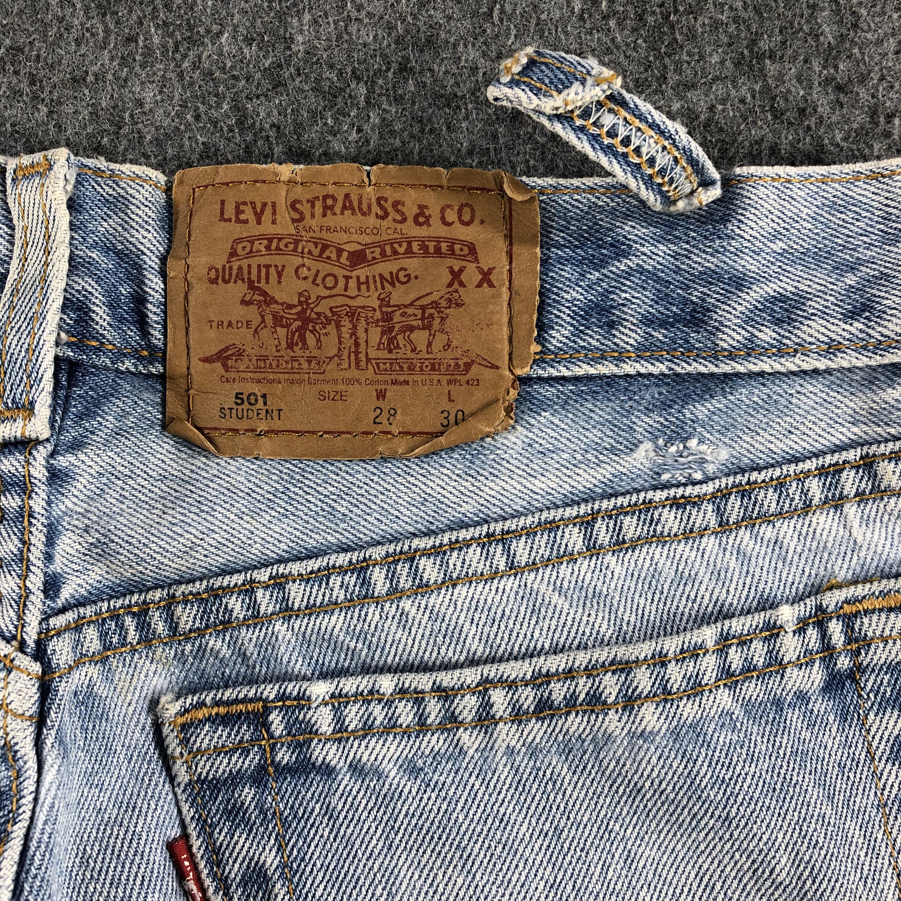 Levi's Vintage 90s Light Wash Levis 501 Jeans-J1478 Size US 28 / EU 44 - 5 Thumbnail