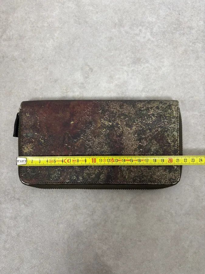 Jean Paul Gaultier AW1995 Jean Paul Gaultier World Eroded Green Leather Wallet Size ONE SIZE - 8 Thumbnail