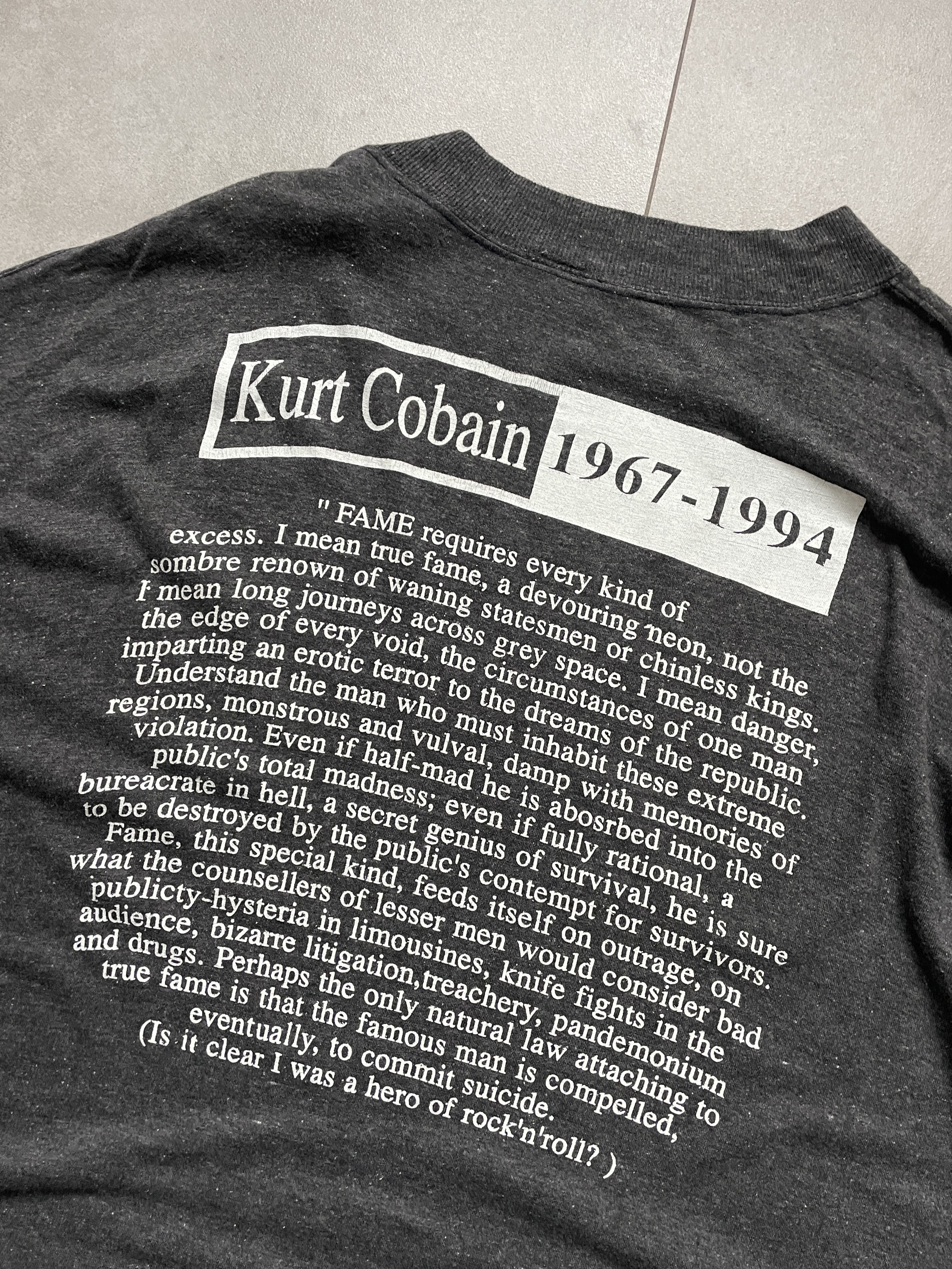 Band Tees VINTAGE 90S NIRVANA TRIBUTE KURT COBAIN MEMORIAL LONGSLEEVE Size US XXL / EU 58 / 5 - 3 Thumbnail