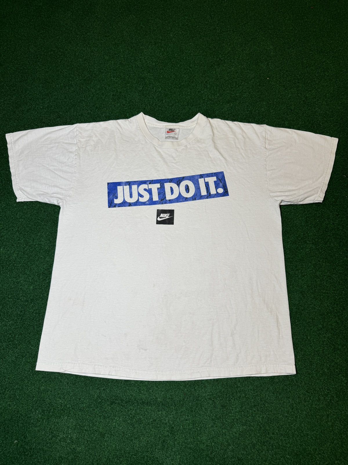 Nike × Vintage Vintage 90s Nike Just Do It USA Made Baggy Boxy T Shirt Size US L / EU 52-54 / 3 - 1 Thumbnail