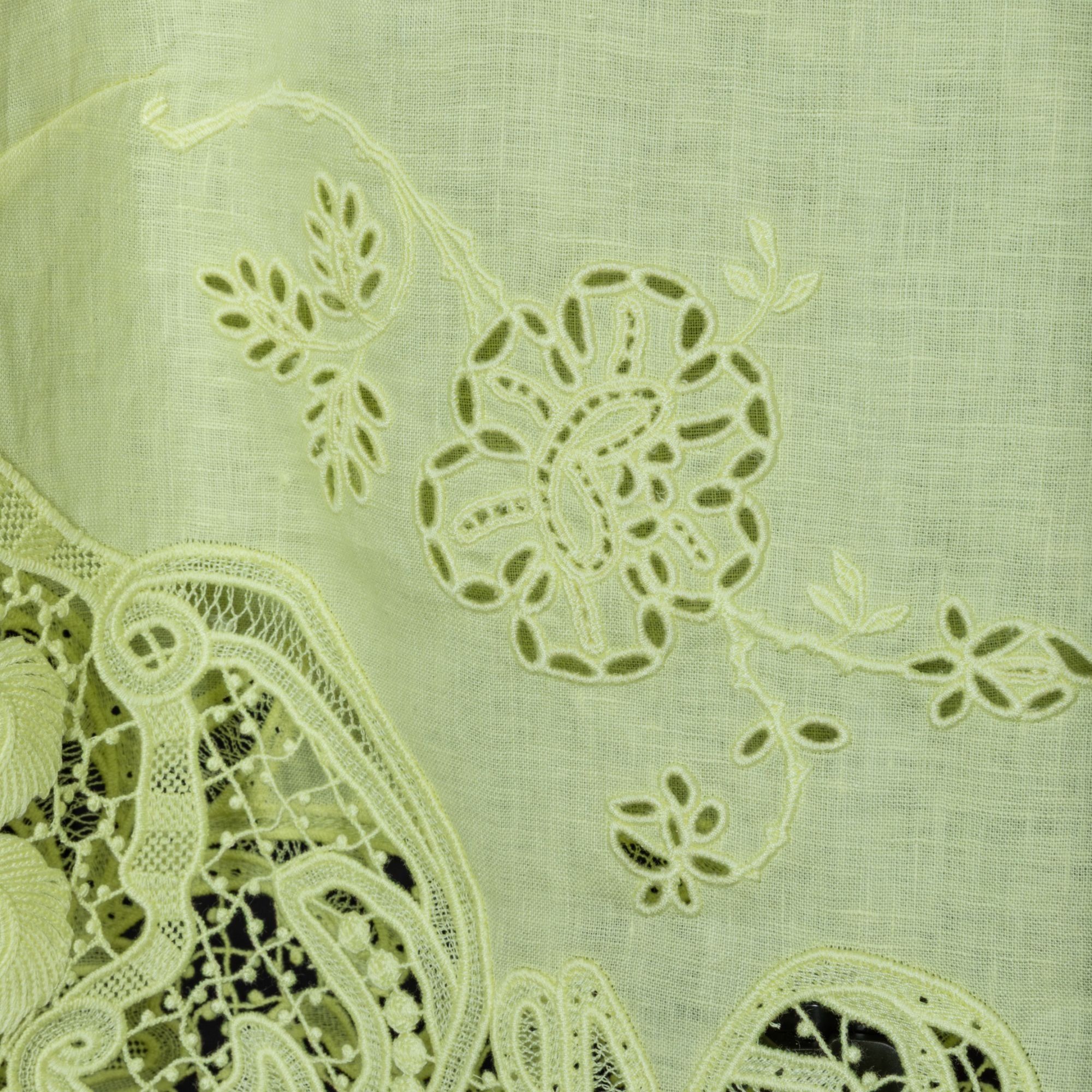 Ulla Johnson Ulla Johnson Marlis Embroidered Linen Lace Tank Top Citron S Size XS / US 0-2 / IT 36-38 - 6 Thumbnail