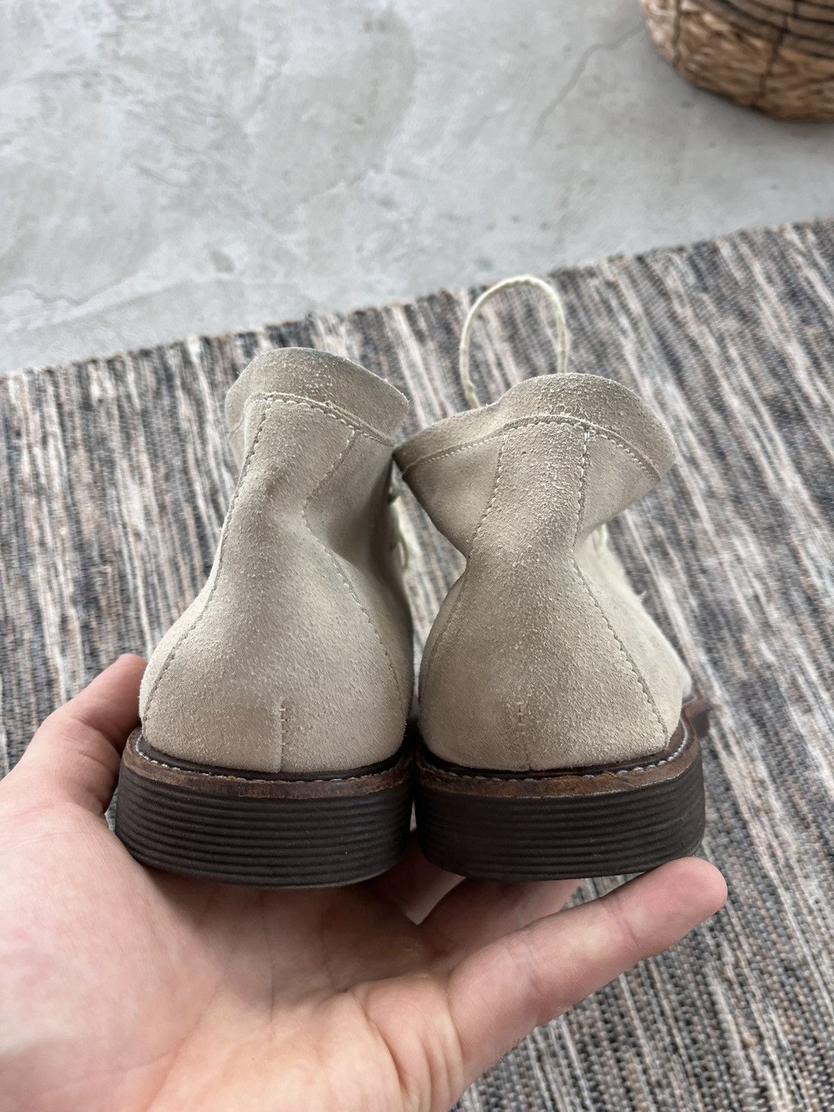 Giorgio Armani Vintage Emporio Armani Beige luxury Faded Suede Mid Loafers Size US 8 / IT 38 - 16 Thumbnail